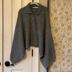 Zara Gray Poncho Size Small